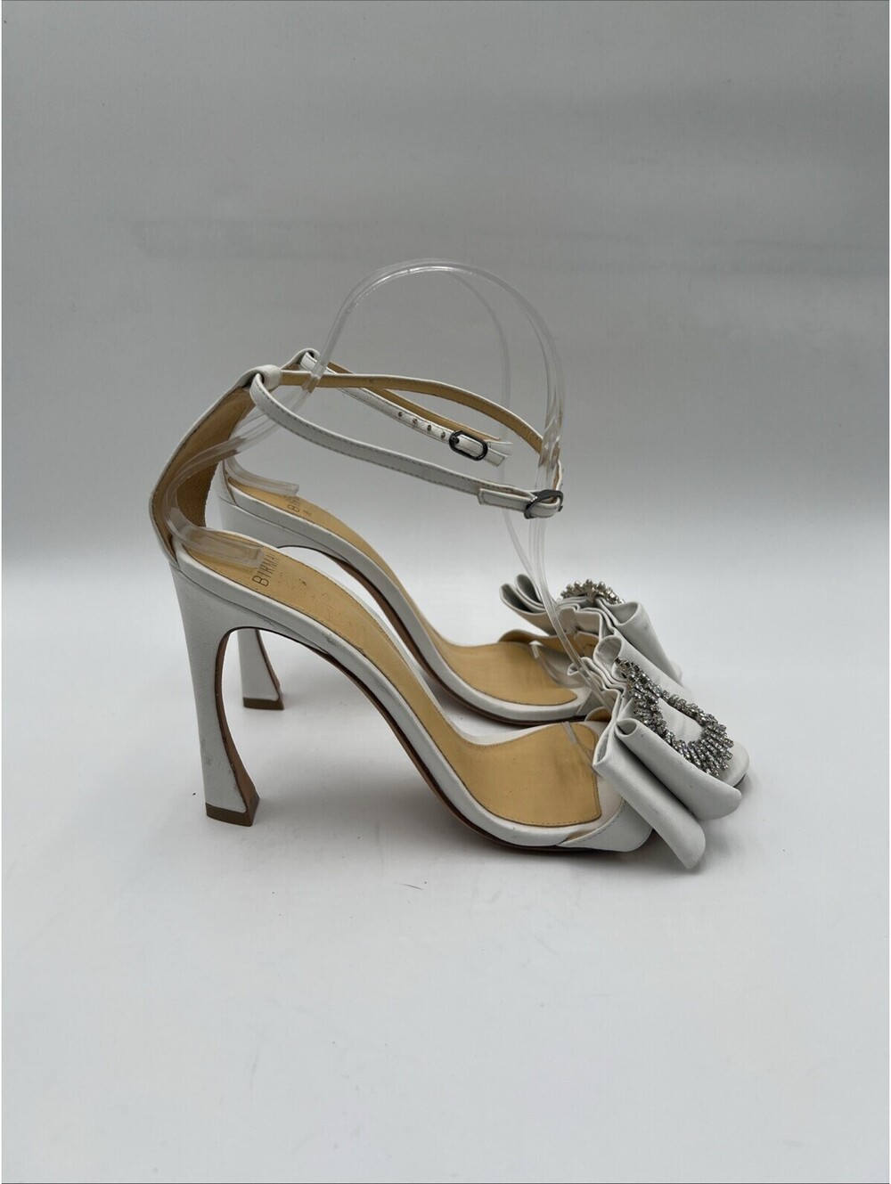 Women’s Alexandre Birman Maddie White leather sandal Heels Size 39.5